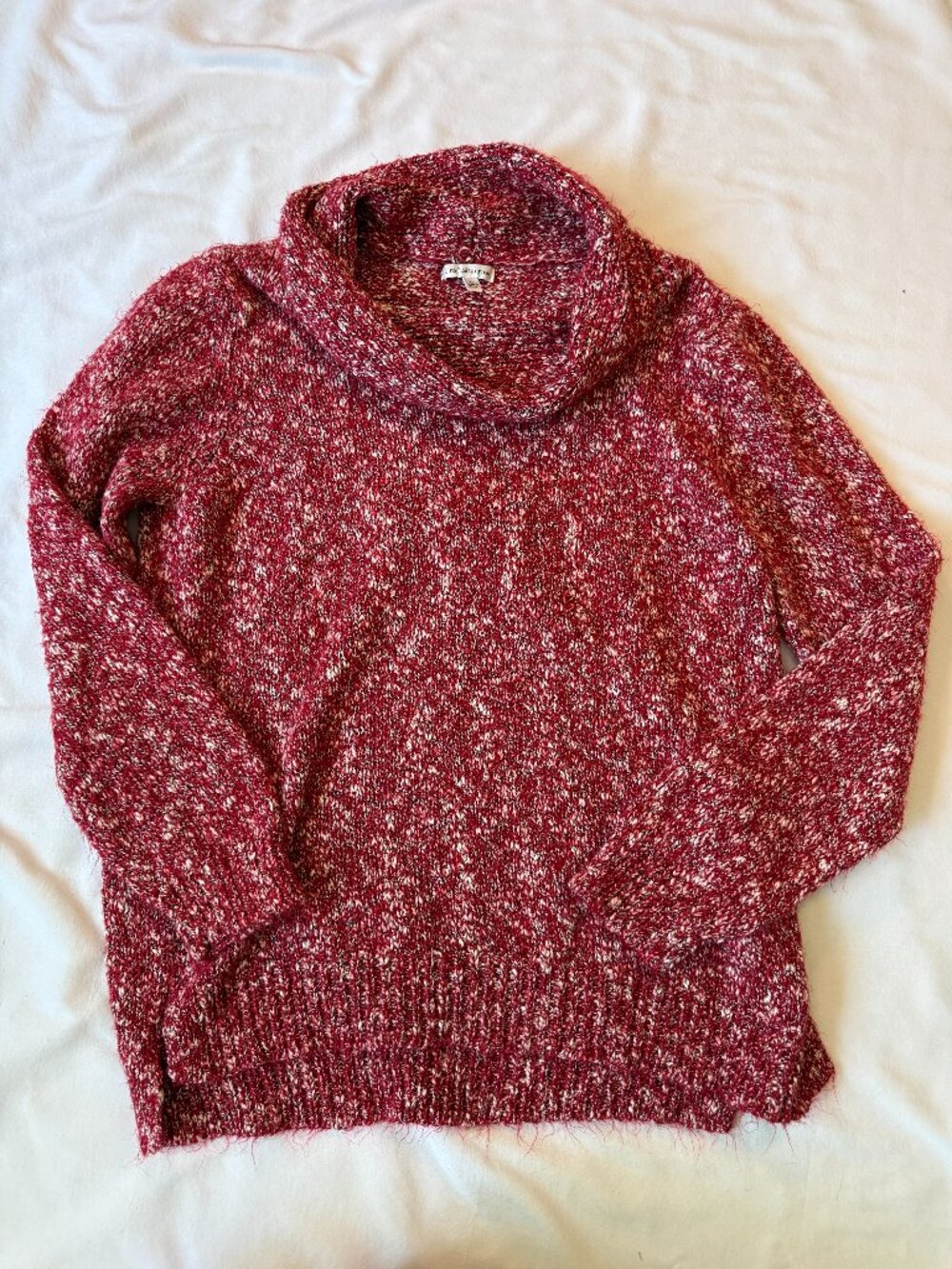 Croft & Barrow Burgundy Marled Turtleneck Sweater Women's XL Cozy Fall Winter